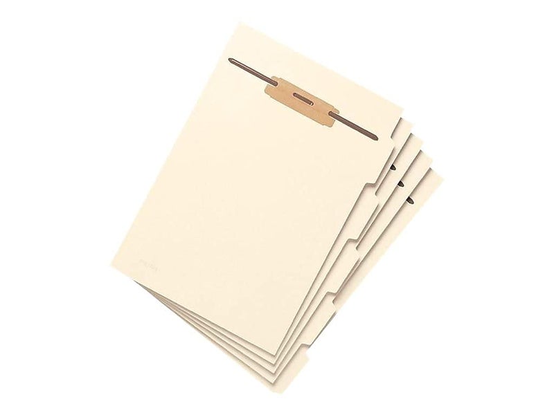 Smead Folder Divider with Fastener, Side 1/5-Cut Tab, Letter Size, Manila, 50 per Pack (35605) - Image 2